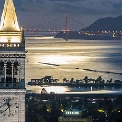 Sather Tower and the Bay