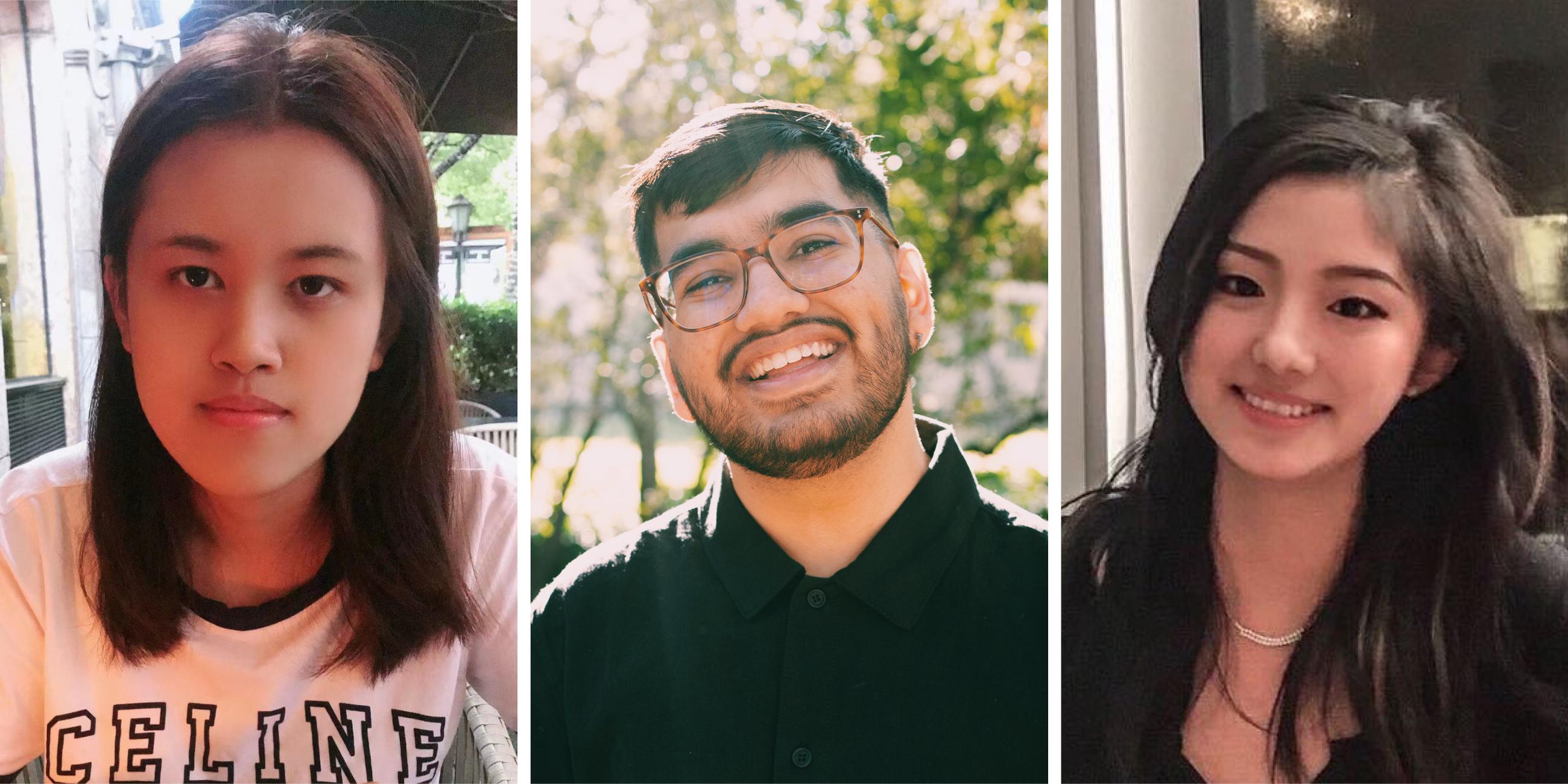 UC Berkeley graduates Elizabeth Hong, Vihaan Manchanda and Maggie Wang completed internships with the American Heart Association this past spring as part of the Data Science Discovery program. (Photo/ Elizabeth Hong, Joanne Shin, Maggie Wang)