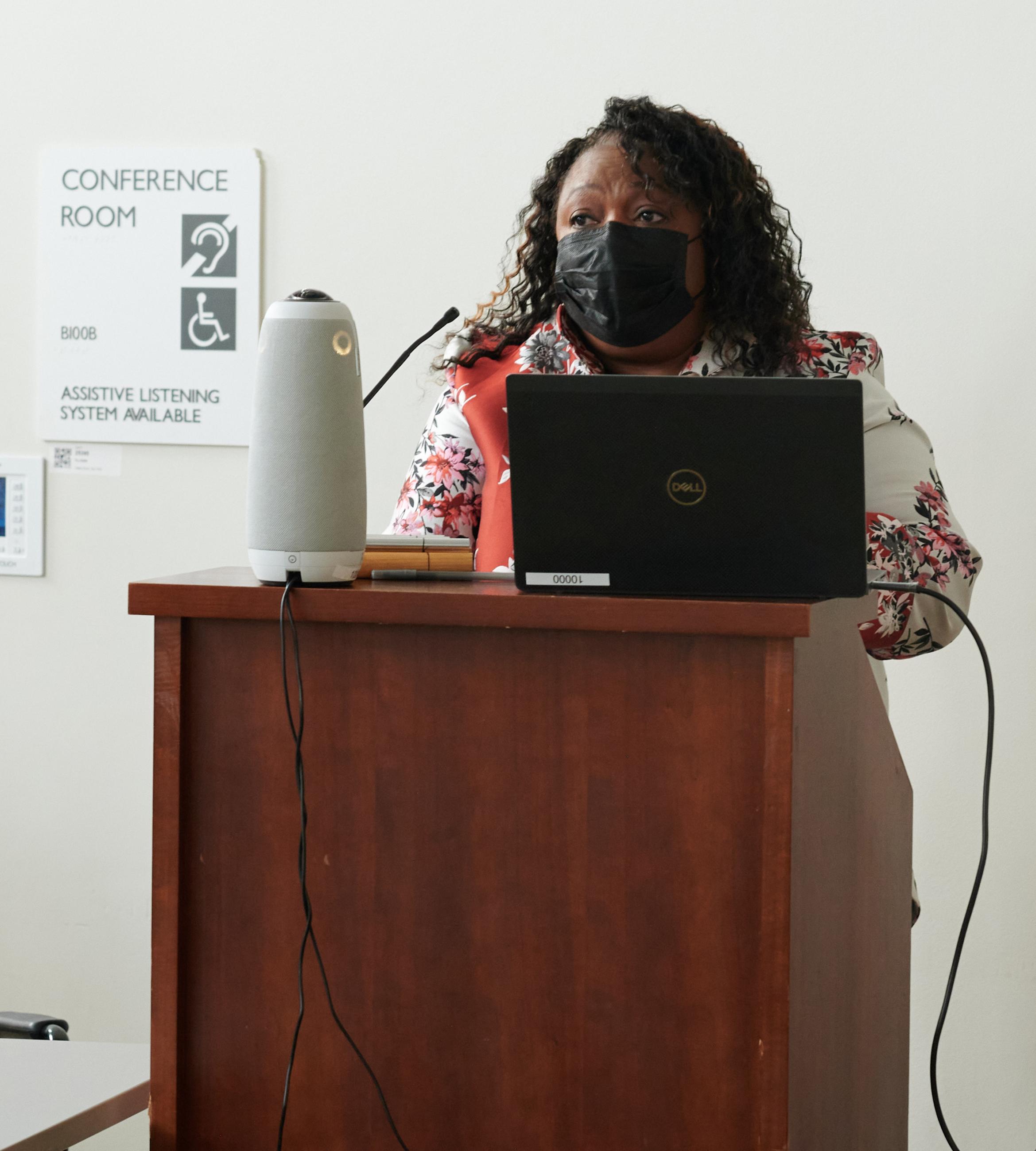 Vivian Carter, head of the Department of Psychology and Sociology at Tuskegee University, speaks at the National Workshop on Data Science Education. (Photo/ KLCfotos)