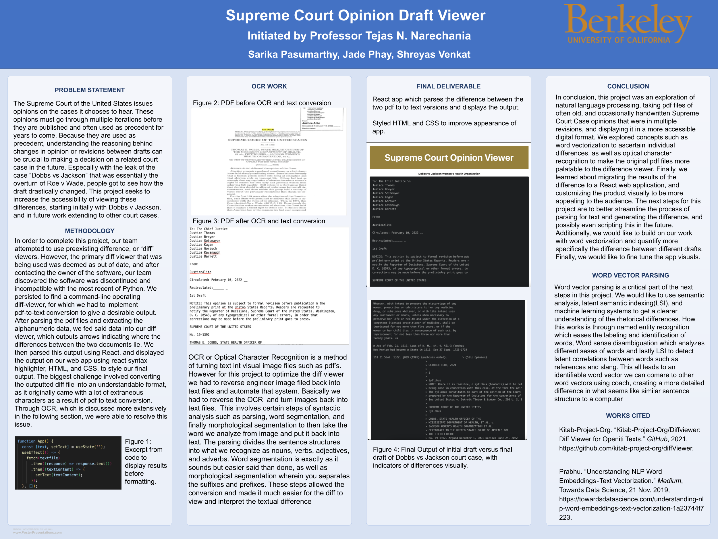 Supreme Court Opinion Draft Viewer - Spring 2023 Discovery Project