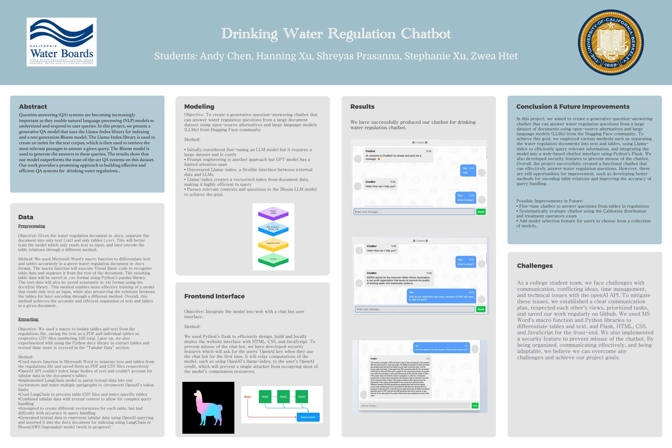 Drinking Water Regulation Chatbot - Spring 2023 Discovery Project