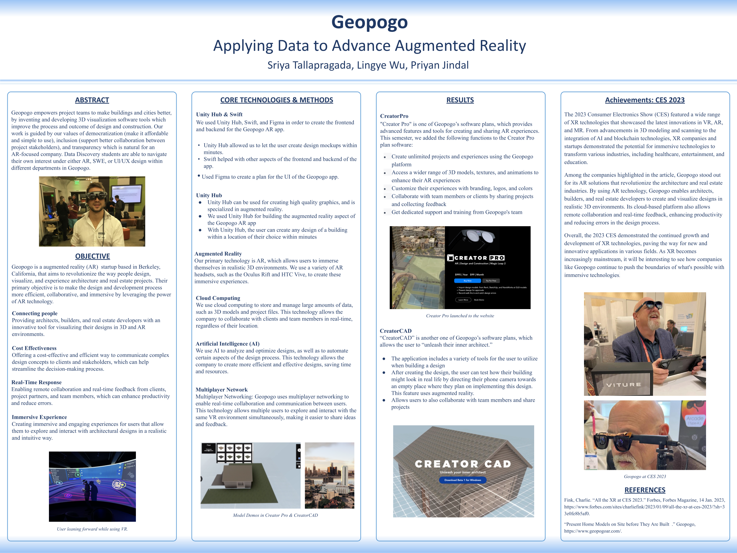 Geopogo: Applying Data to Advance Augmented Reality - Spring 2023 Discovery Project