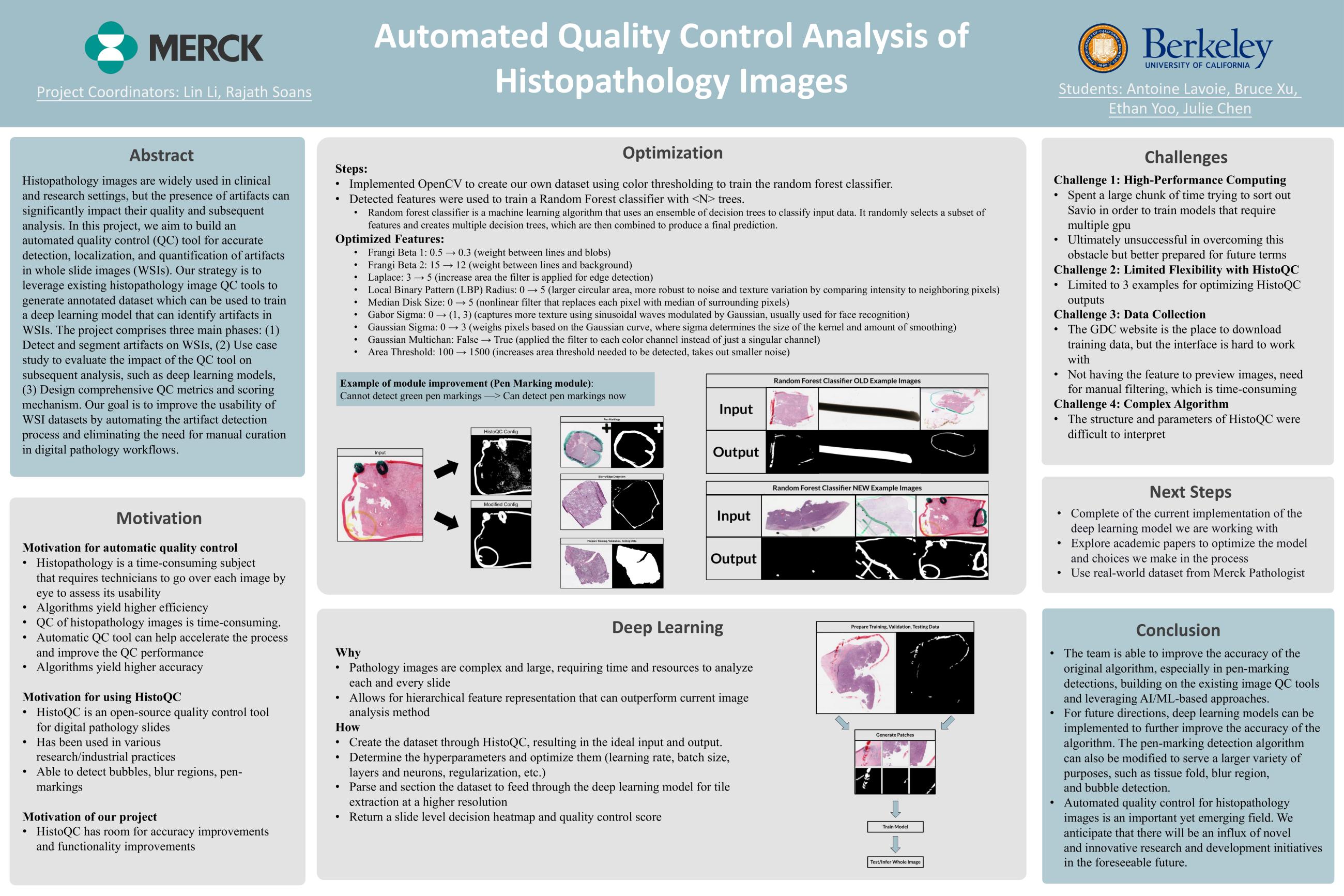 Automated Quality Control Analysis of Histopathology Images - Spring 2023 Discovery Project