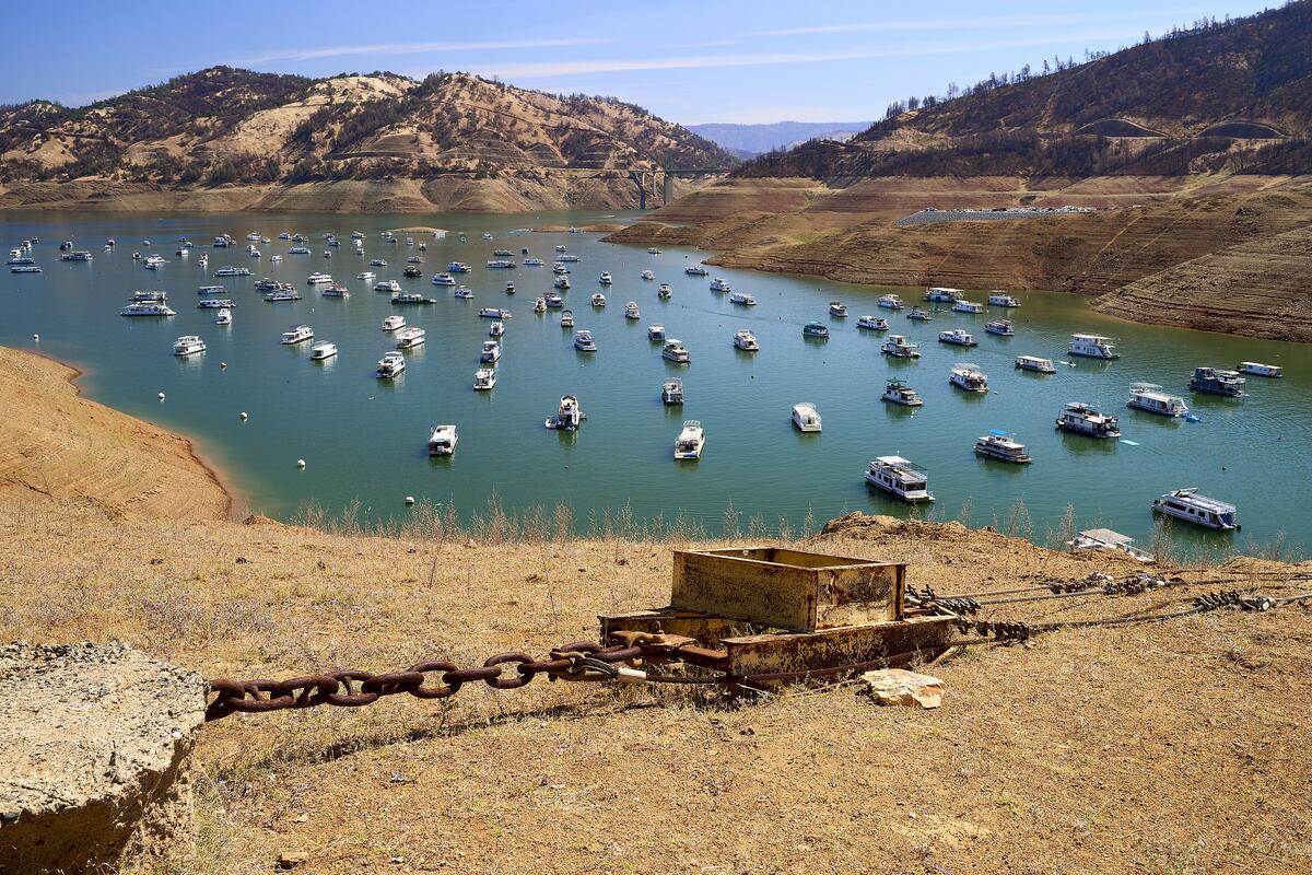 Water levels of Lake Oroville in Butte County sit at 38% capacity on Monday, May 31, 2021, as California heads into another drought year. (Photo/ Frank Schulenburg / CC BY-SA 4.0(link is external))
